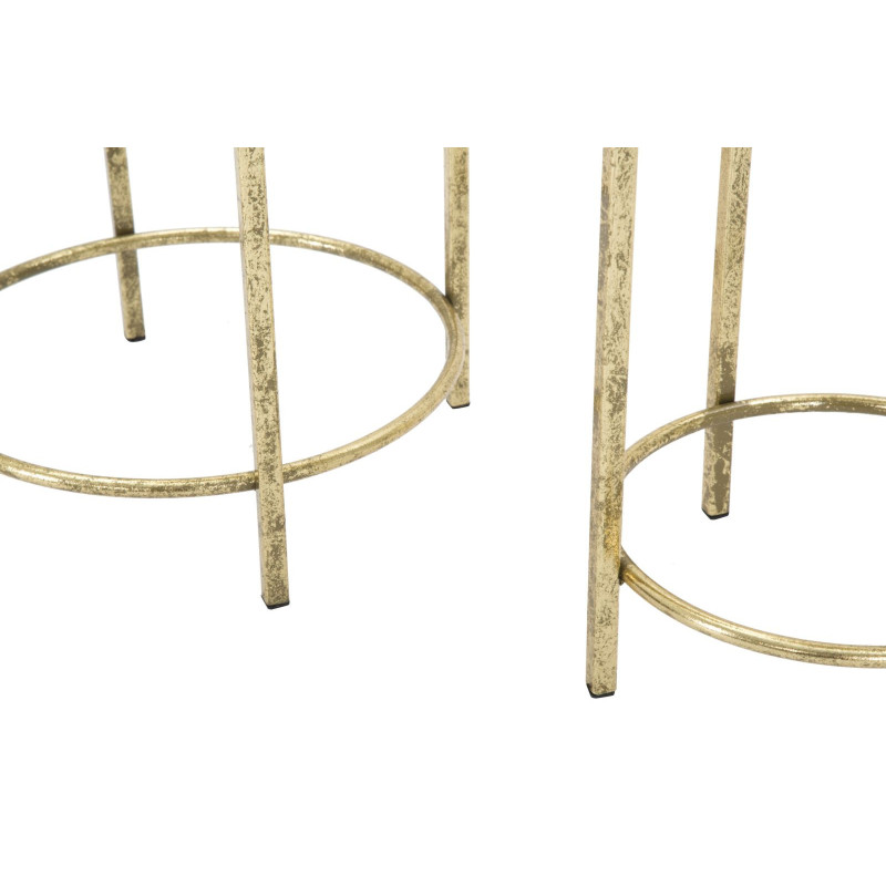 Cache pot sur pieds moderne Rond en Métal Doré Viielli Elryn (Lot de 2) 