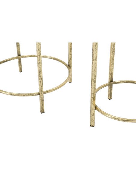 Cache pot sur pieds moderne Rond en Métal Doré Viielli Elryn (Lot de 2) 