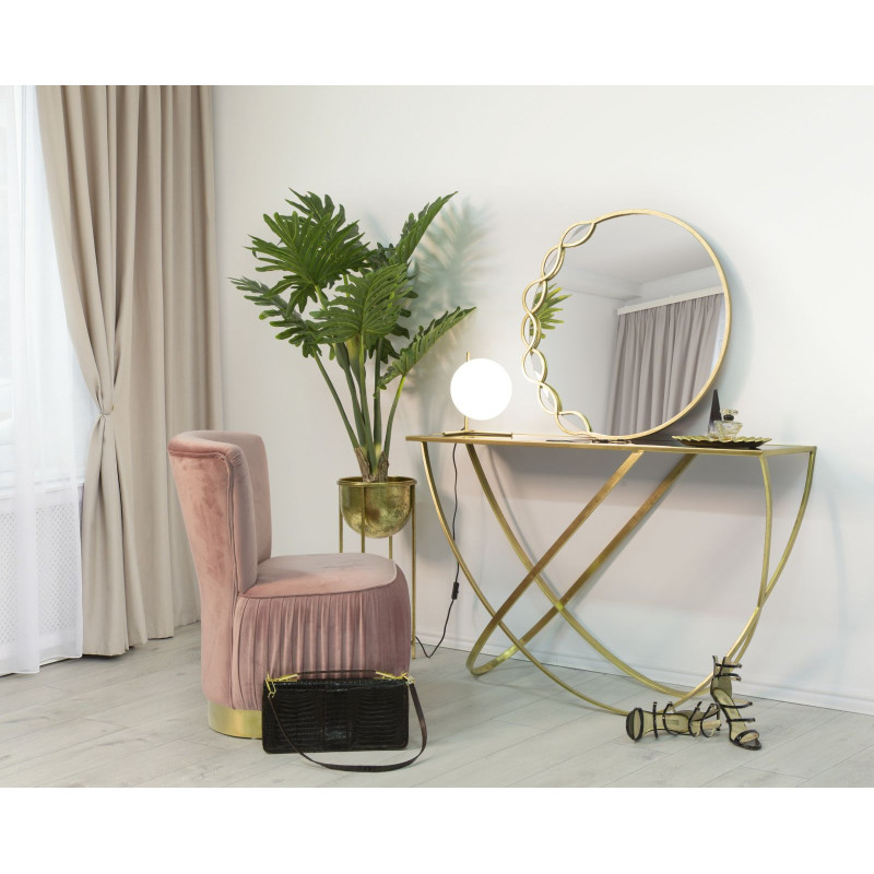 Cache pot sur pieds moderne Rond en Métal Doré Viielli Elryn (Lot de 2) 