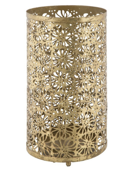 Porte parapluie moderne rond Fleurs 24x42 en Métal Doré Telia 