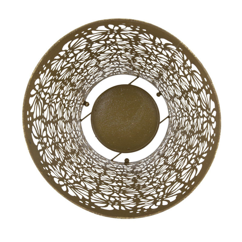 Porte parapluie moderne rond Fleurs 24x42 en Métal Doré Telia 