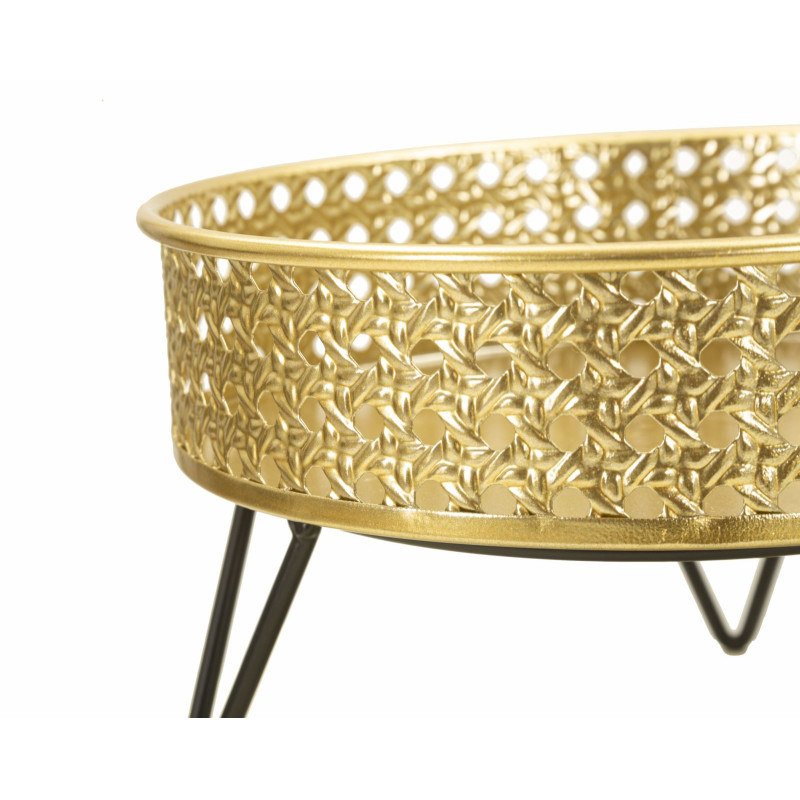 Étagères à plantes modernes en Métal Doré Noir Neril (Lot de 2) 