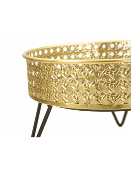 Étagères à plantes modernes en Métal Doré Noir Neril (Lot de 2) 