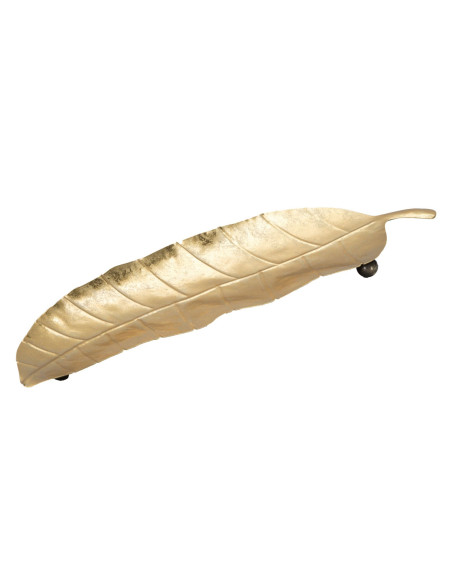 Vide poche moderne sur pied Feuille 38x11 en Métal Doré Loran 