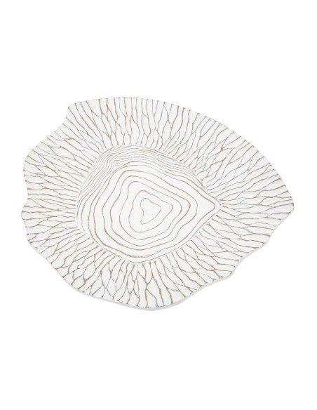 Grand Vide poche ethnnique organique 37x34 en Résine Blanc Beige Cyrin 