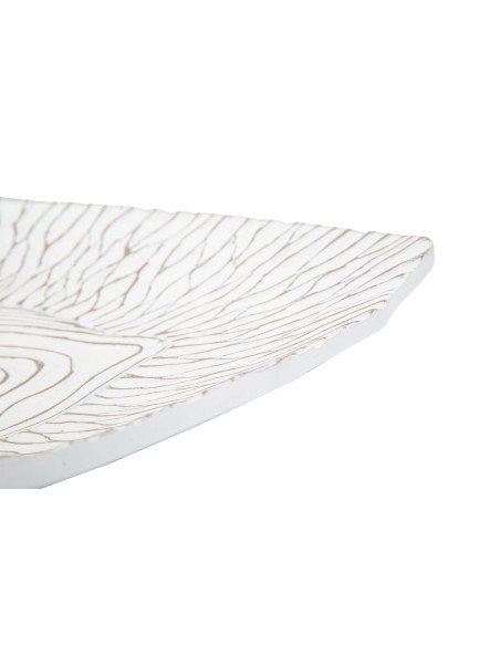 Grand Vide poche ethnnique organique 37x34 en Résine Blanc Beige Cyrin 