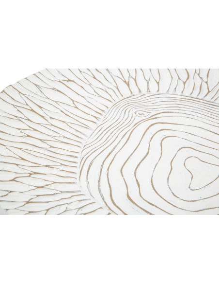 Grand Vide poche ethnnique organique 37x34 en Résine Blanc Beige Cyrin 