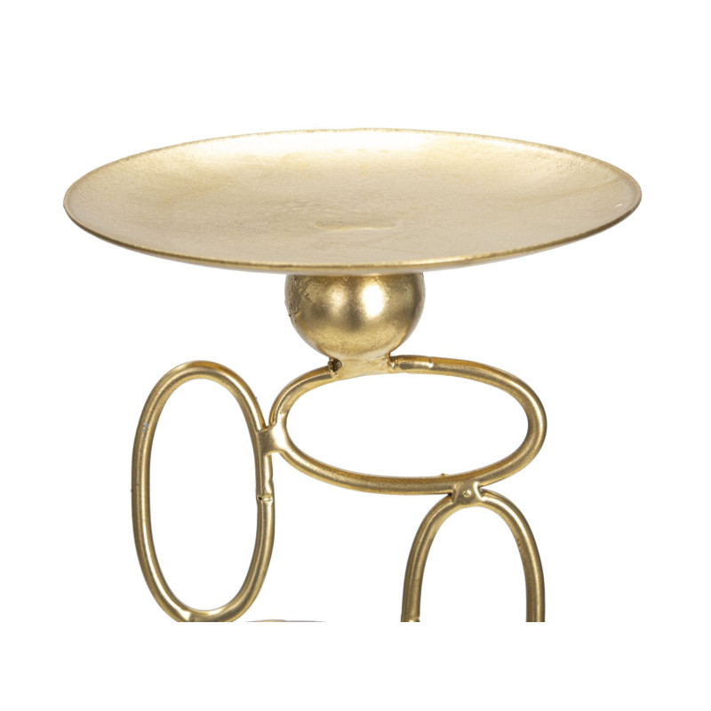 Grand Bougeoir moderne Hauteur 27 cm en Métal Doré Marbre Blanc Bubbles 