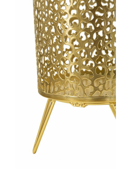 Cache pot sur pied moderne ajouré Rond en Métal Doré Piny (Lot de 2) 
