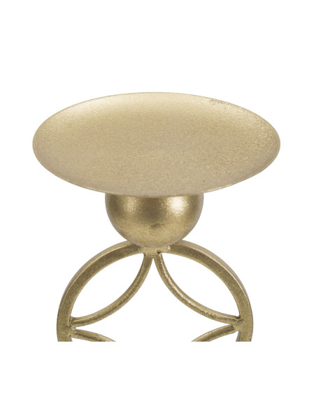 Grand bougeoir original Étoiles Hauteur 32 cm en Métal Doré Marbre Blanc Star 