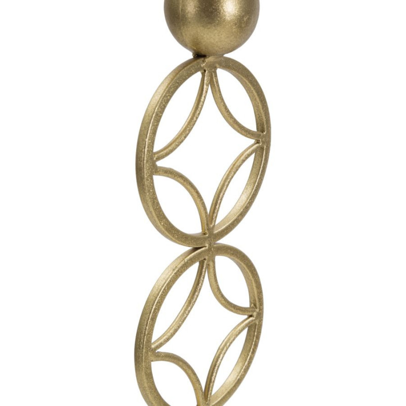 Grand bougeoir original Étoiles Hauteur 32 cm en Métal Doré Marbre Blanc Star 