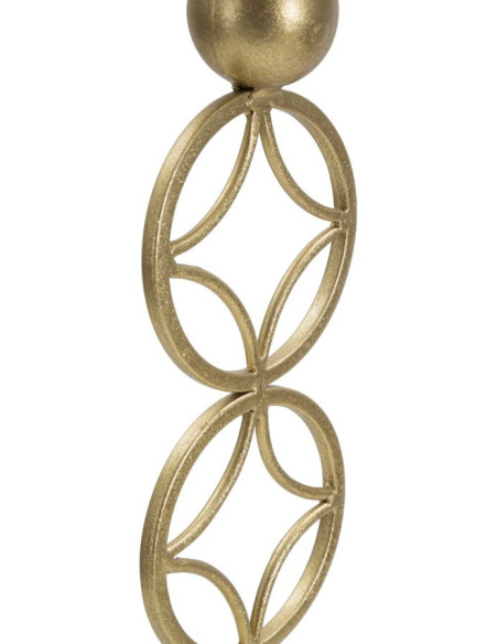 Grand bougeoir original Étoiles Hauteur 32 cm en Métal Doré Marbre Blanc Star 