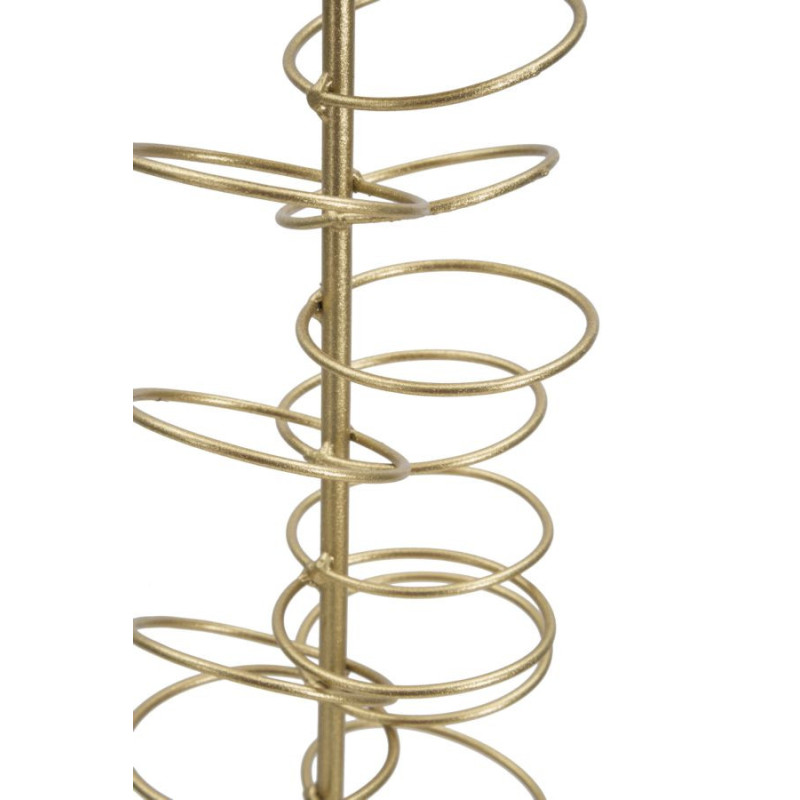 Grand bougeoir original Anneaux Hauteur 50 cm en Métal Doré Marbre Blanc Ring 