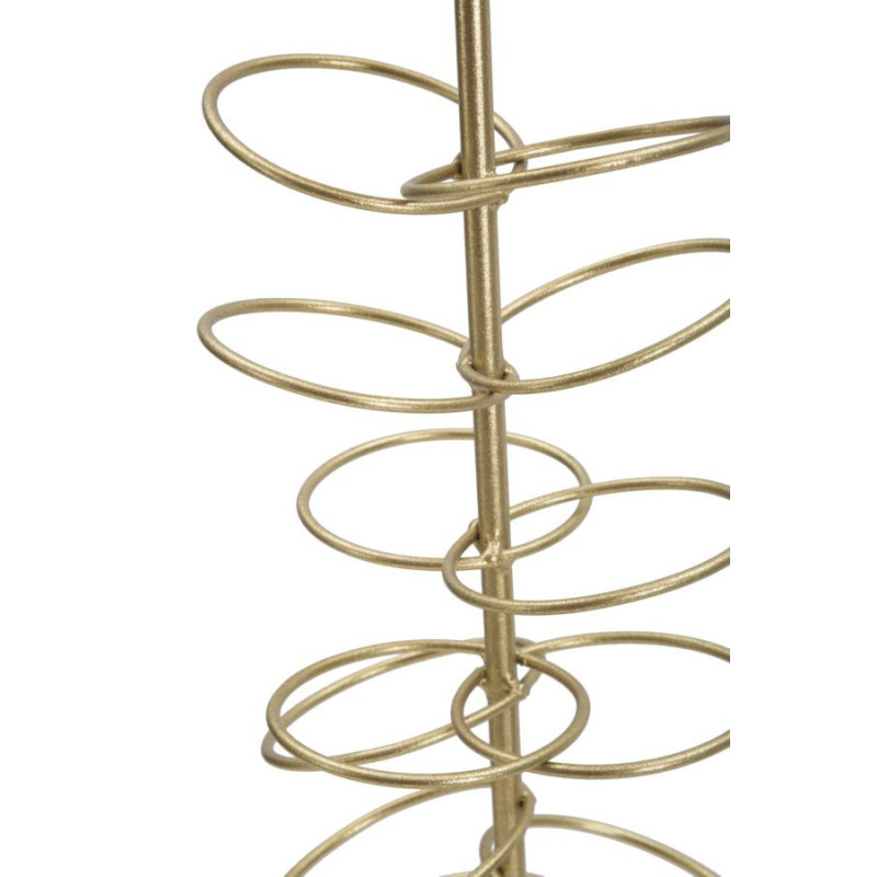 Grand bougeoir original Anneaux Hauteur 46 cm en Métal Doré Marbre Blanc Ring 