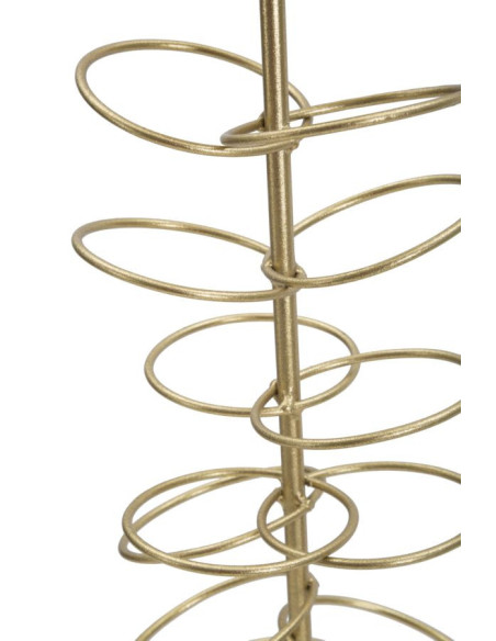 Grand bougeoir original Anneaux Hauteur 46 cm en Métal Doré Marbre Blanc Ring 