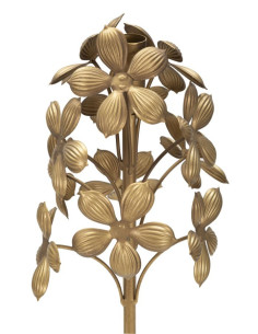 Grand Bougeoir original Fleurs Hauteur 93 cm en Métal Doré Flowy 