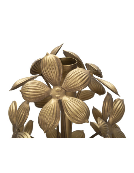 Grand Bougeoir original Fleurs Hauteur 93 cm en Métal Doré Flowy 