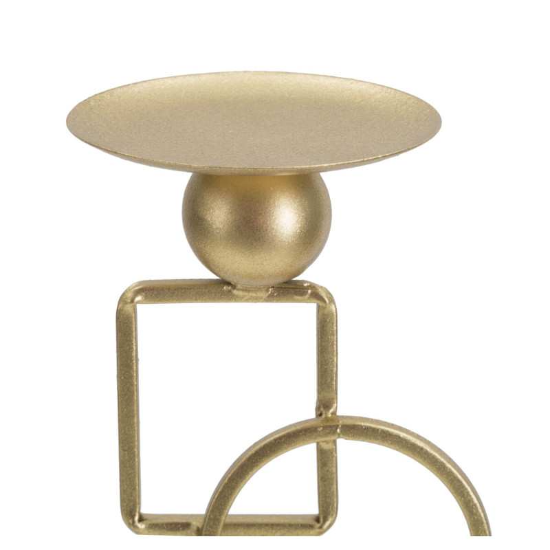 Grand bougeoir design Hauteur 31 cm en Métal Doré Marbre Blanc Marie 