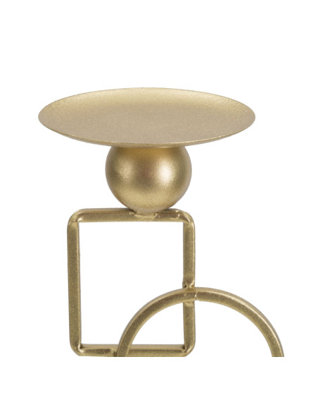 Grand bougeoir design Hauteur 31 cm en Métal Doré Marbre Blanc Marie 