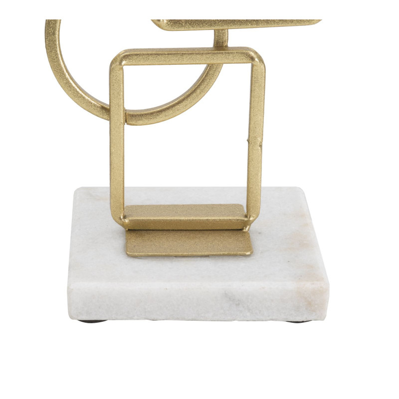 Grand bougeoir design Hauteur 31 cm en Métal Doré Marbre Blanc Marie 