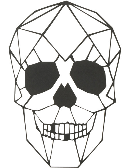 Déco Murale Tête de mort Evander en Métal Noir 35x50 - 1