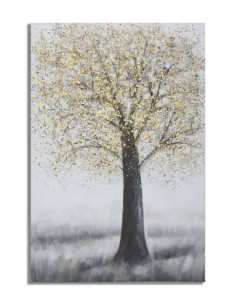 Toile murale peinte Arbre Doré Noir 80x120 Tree 