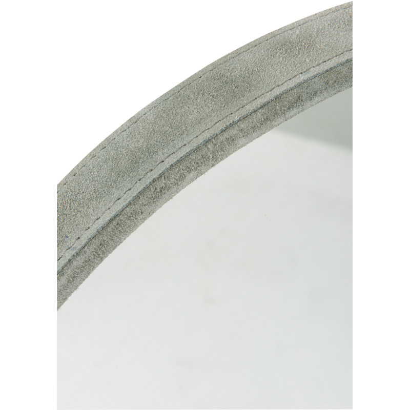 Miroir Mural Rond Savage en Cuir véritable Vert - 3