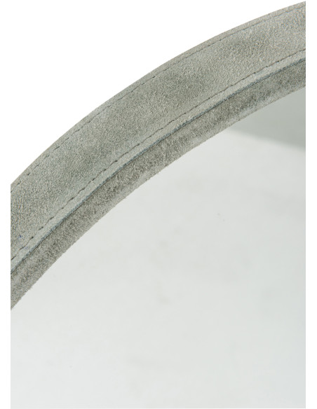 Miroir Mural Rond Savage en Cuir véritable Vert - 3