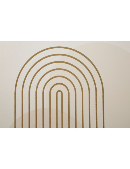 Toile murale imprimée et peinte Motif géométrique Beige Blanc Doré 80x120 Shine A 