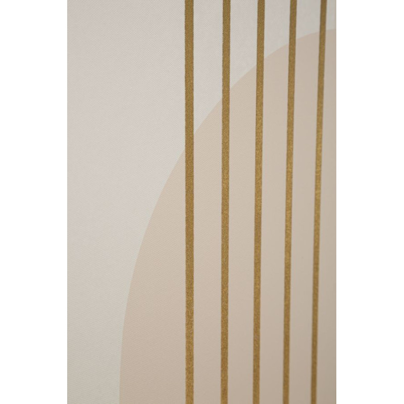 Toile murale imprimée et peinte Motif géométrique Beige Blanc Doré 80x120 Shine A 