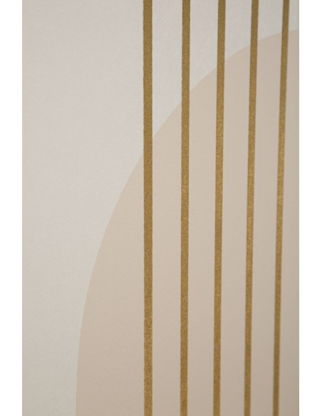 Toile murale imprimée et peinte Motif géométrique Beige Blanc Doré 80x120 Shine A 