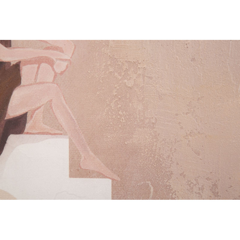 Toile murale peinte Femmes assises Beige Marron 80x100 Lady B 