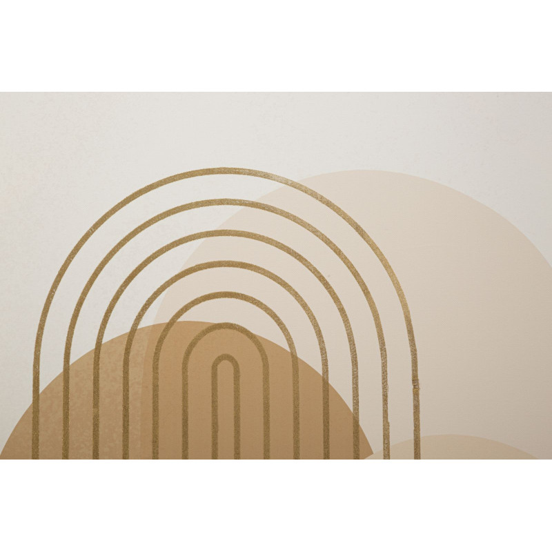 Toile murale imprimée et peinte Motif géométrique Beige Blanc Doré 80x120 Shine B 