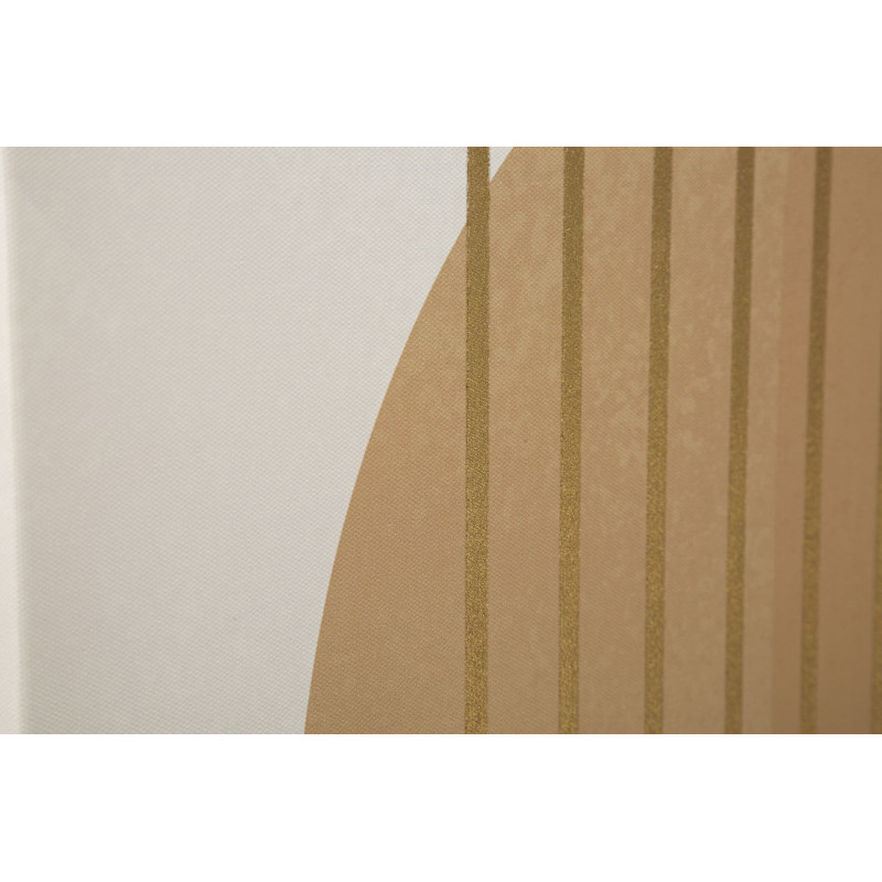 Toile murale imprimée et peinte Motif géométrique Beige Blanc Doré 80x120 Shine B 