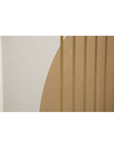 Toile murale imprimée et peinte Motif géométrique Beige Blanc Doré 80x120 Shine B 