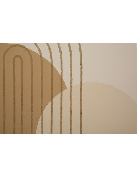 Toile murale imprimée et peinte Motif géométrique Beige Blanc Doré 80x120 Shine B 