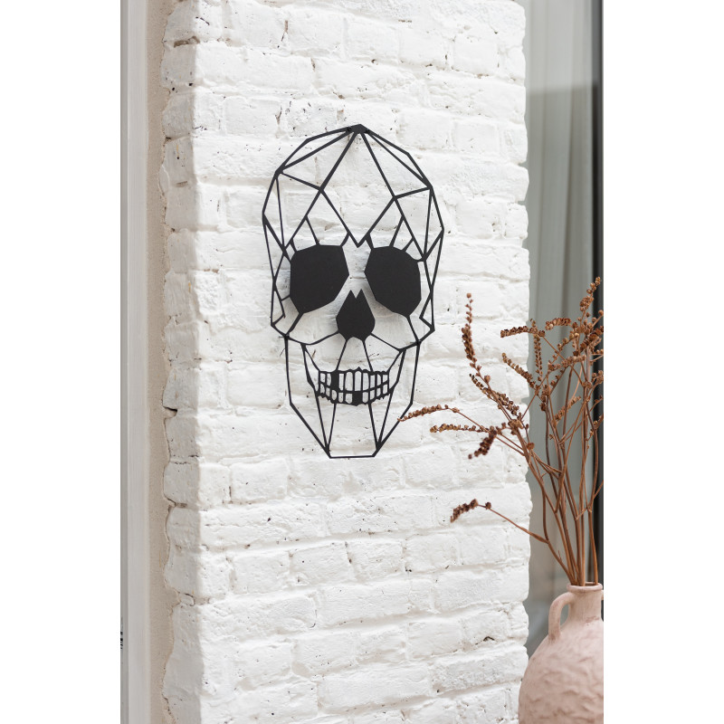 Déco Murale Tête de mort Evander en Métal Noir 35x50 - 2