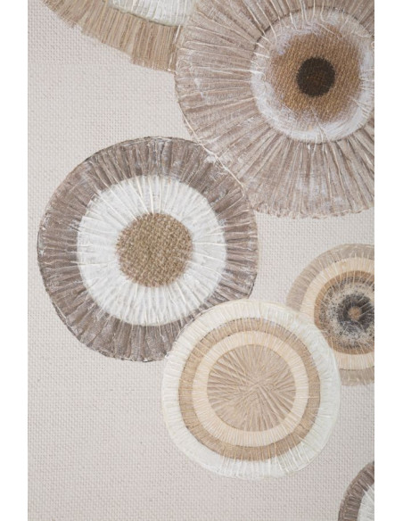 Toile murale imprimée et peinte Motif cercles Beige Blanc Marron 50x100 Circly A 