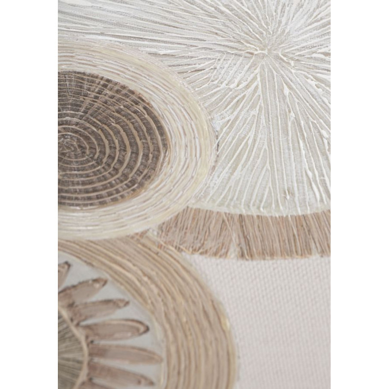Toile murale imprimée et peinte Motif cercles Beige Blanc Marron 50x100 Circly A 
