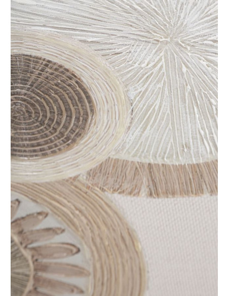 Toile murale imprimée et peinte Motif cercles Beige Blanc Marron 50x100 Circly A 