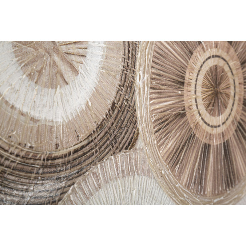 Toile murale imprimée et peinte Motif cercles Beige Blanc Marron 50x100 Circly B 