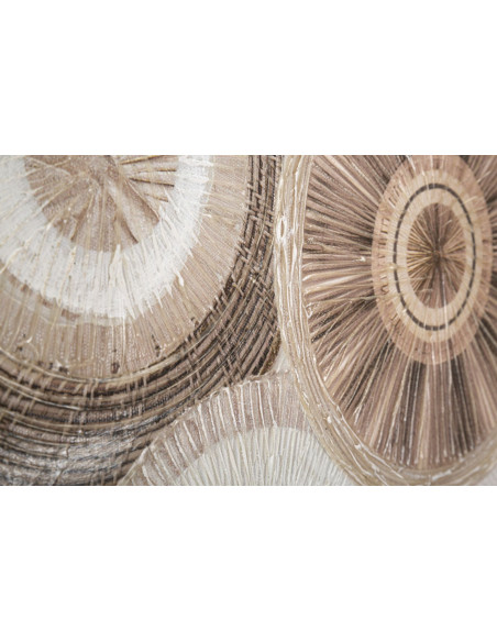 Toile murale imprimée et peinte Motif cercles Beige Blanc Marron 50x100 Circly B 