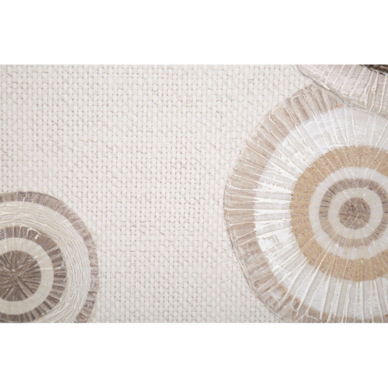 Toile murale imprimée et peinte Motif cercles Beige Blanc Marron 50x100 Circly B 