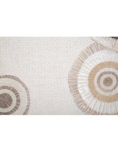 Toile murale imprimée et peinte Motif cercles Beige Blanc Marron 50x100 Circly B 