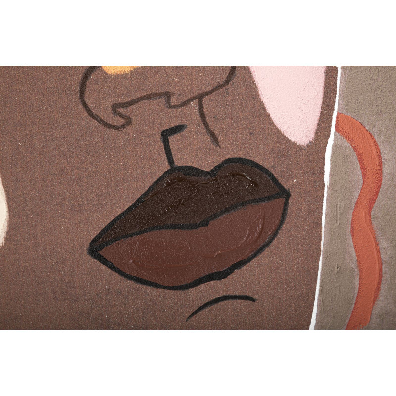 Toile murale imprimée et peinte Femme africaine Marron Beige Terracotta 80x100 Tribal 