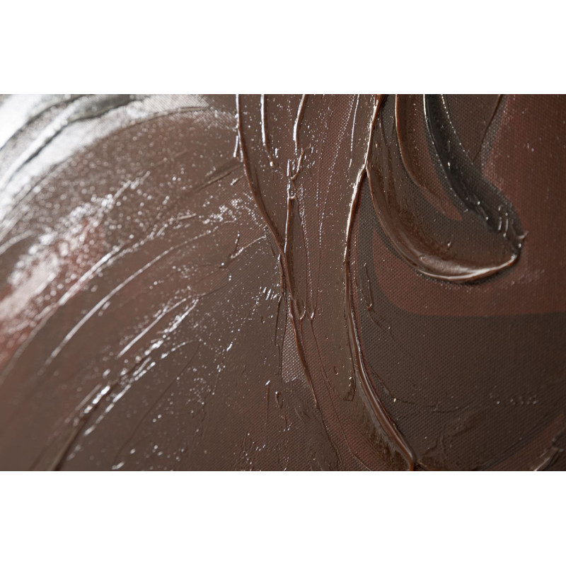 Toile murale imprimée et peinte Femme avec feuilles Vert Beige Marron 80x120 Lady Jungle 