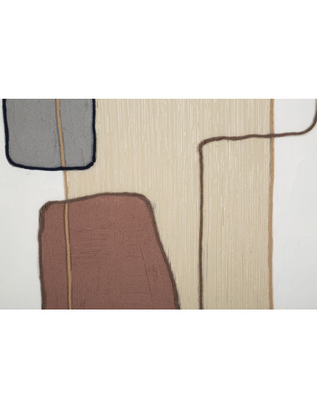 Toile murale peinte Motif géométrique Blanc crème Gris 80x100 Painty 