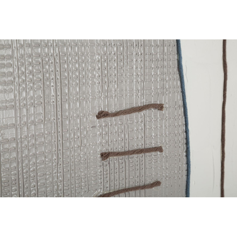 Toile murale peinte Motif géométrique Blanc crème Gris 80x100 Painty 