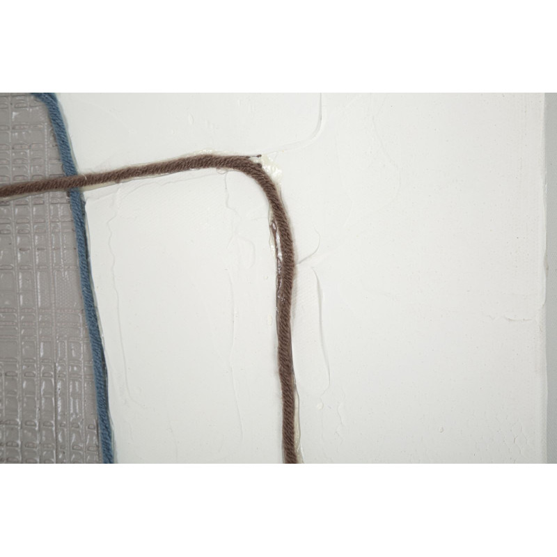 Toile murale peinte Motif géométrique Blanc crème Gris 80x100 Painty 