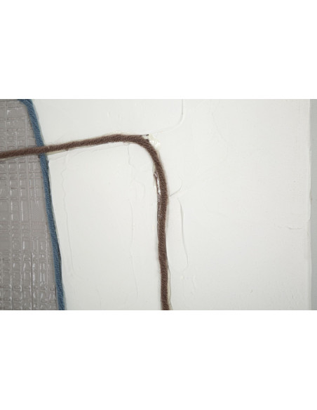 Toile murale peinte Motif géométrique Blanc crème Gris 80x100 Painty 